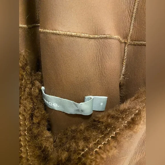 Vince reversible lamb leather shearling fur coat - Picture 6 of 11